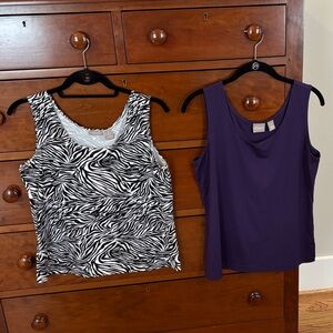 Purple and Zebra Print Sleeveless Tops